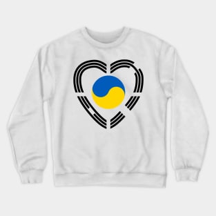 Korean Ukrainian Multinational Patriot Flag Series (Heart) Crewneck Sweatshirt